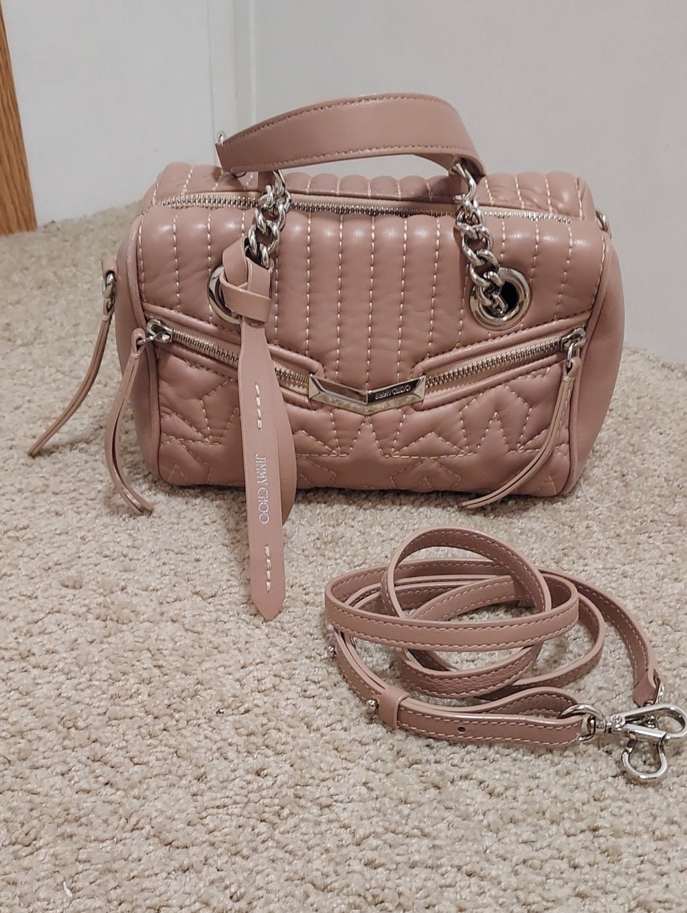 JJimmy CHOO ROCK STAR SHOULDER BAG SILVER HARDWARE